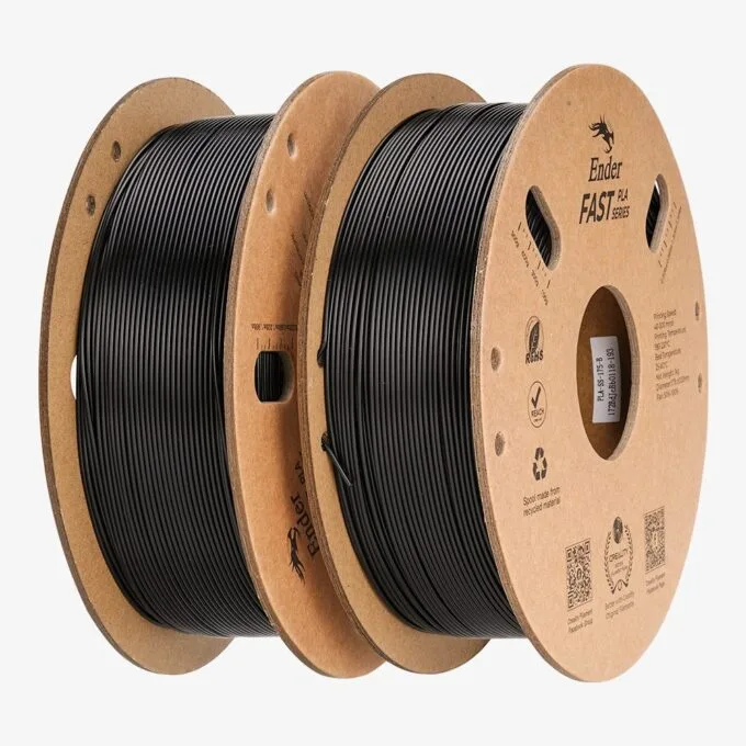Creality Ender Fast PLA Value Pack 2Kg 2xBlack 300mm/s 3D Printer Filament  2x1 kg Spool,1.76 — image 1