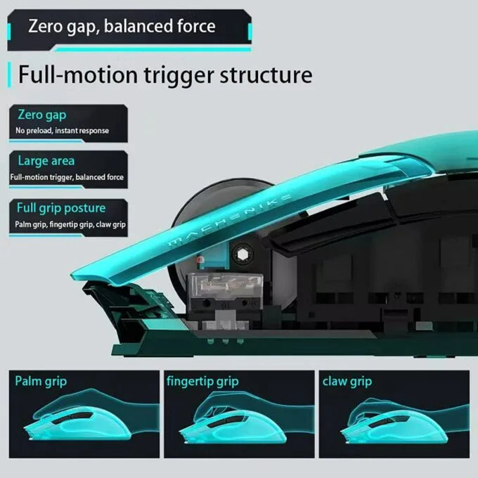 Machenike M7 Pro Wireless Gaming Mouse, PAW3311 sensor, 600mAh battery, Ultra-light, Blue — image 4