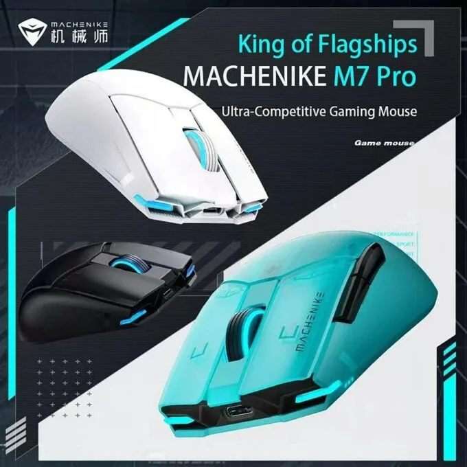 Machenike M7 Pro Wireless Gaming Mouse, PAW3311 sensor, 600mAh battery, Ultra-light, Blue — image 3