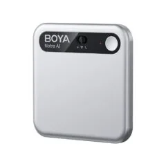 BOYA Notra Silver - AI Audio Recorder - 64GB Room/Phone/BT, AI Transcription & Summary