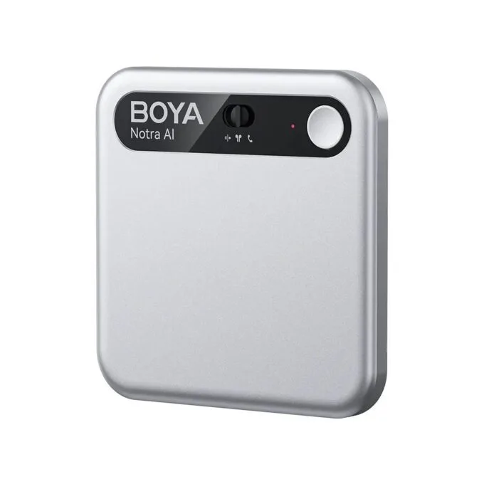 BOYA Notra Silver - AI Audio Recorder - 64GB Room/Phone/BT, AI Transcription & Summary — image 1