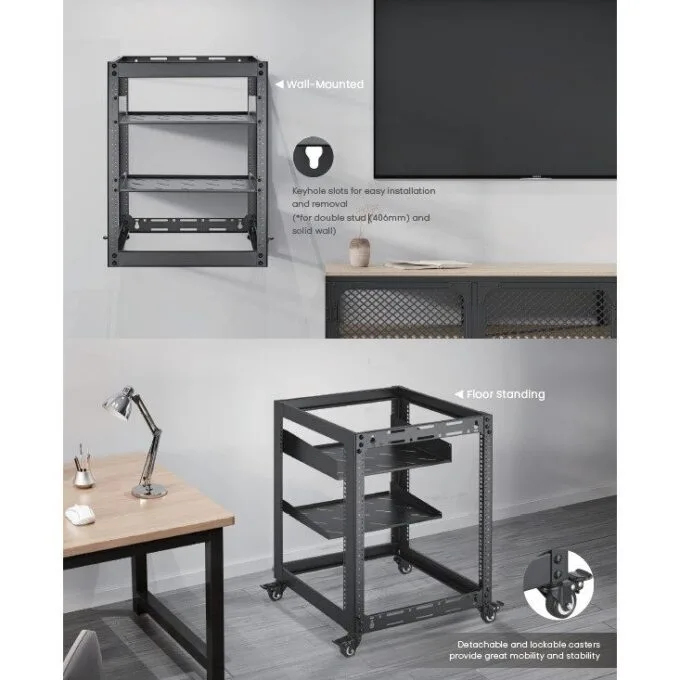 Lumivida 12U Open Frame Server Rack CAB-017-12U — image 7