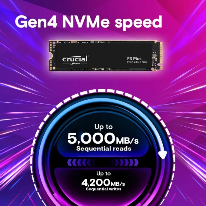 Crucial SSD M.2 NVMe PCIe 4.0 x 4  P3 Plus 2TB — image 2