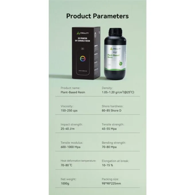 Creality Plant-based Resin Grey - 1KG plastic bottle (gray) — image 8