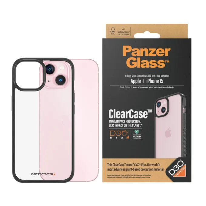 PanzerGlass ClearCase iPhone 15 6.1"D3O 2xMilitary grade black/black 1176 — image 2