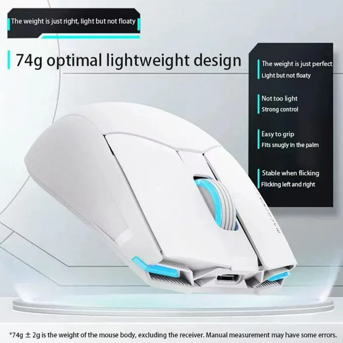 Machenike M7 Pro Wireless Gaming Mouse, PAW3311 sensor, 600mAh battery, Ultra-light, Blue — image 6