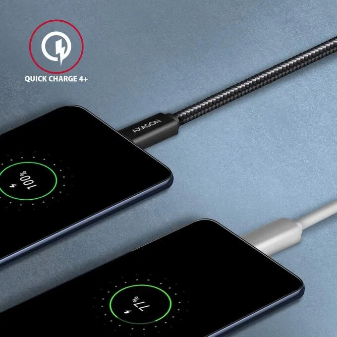 USB-C cable - USB-C 3.2 Gen 2 BUCM32-CM20AB, 2m, PD 100W, 5A, 4K HD, ALU, braid, black — image 5