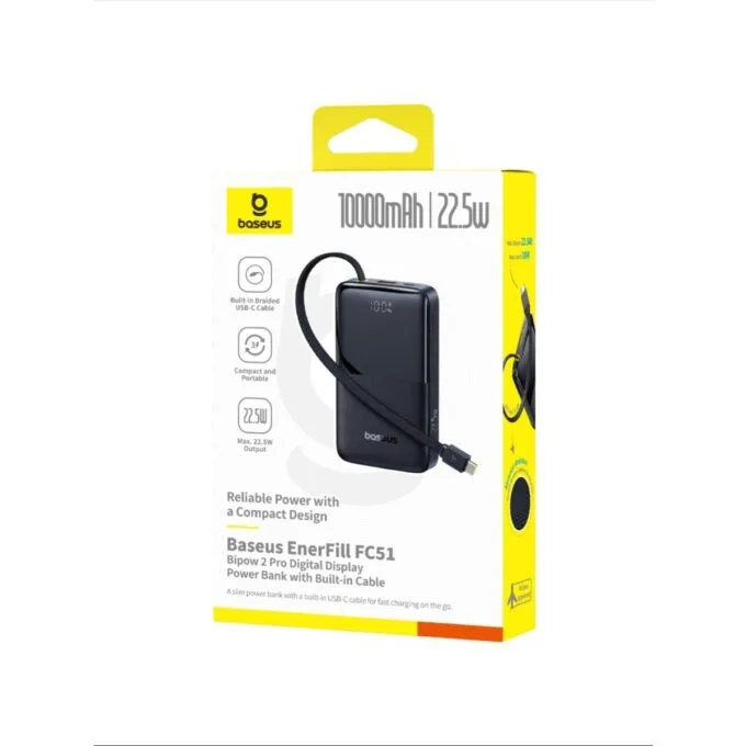 Baseus Powerbank 22.5W 10000mAh + Display EnerFill FC51 Bipow2 Pro Black — image 7