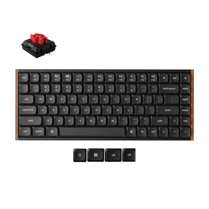 Keychron K3 Ultra (K3U-H1) QMK 8K Wireless Mechanical Keyboard Red Switch Low Profile Wood Frame 75% — image 1