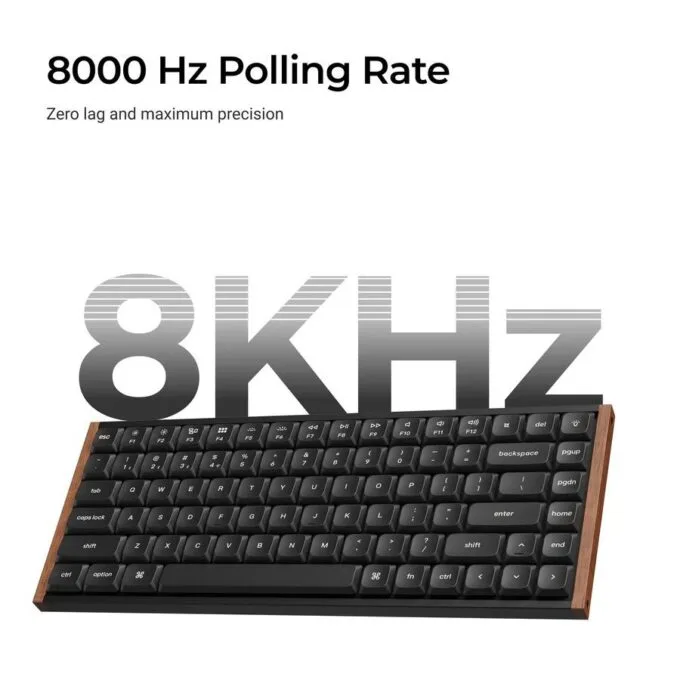 Keychron K3 Ultra (K3U-H1) QMK 8K Wireless Mechanical Keyboard Red Switch Low Profile Wood Frame 75% — image 3