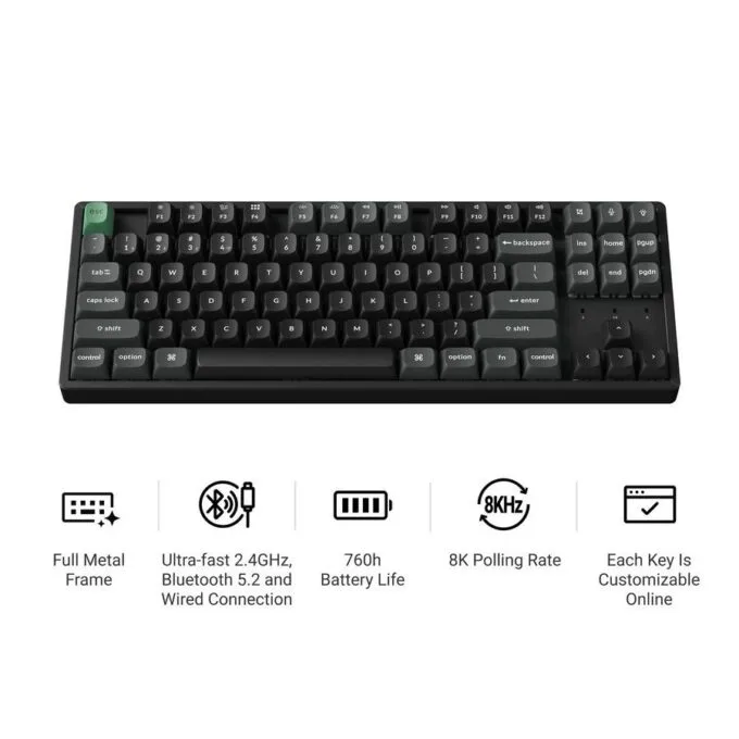 Keychron K8 Ultra (K8U-J1) ZMK Wireless 8K Mechanical Keyboard Red Switch (Hot-Swap) 80% Us Layout — image 2
