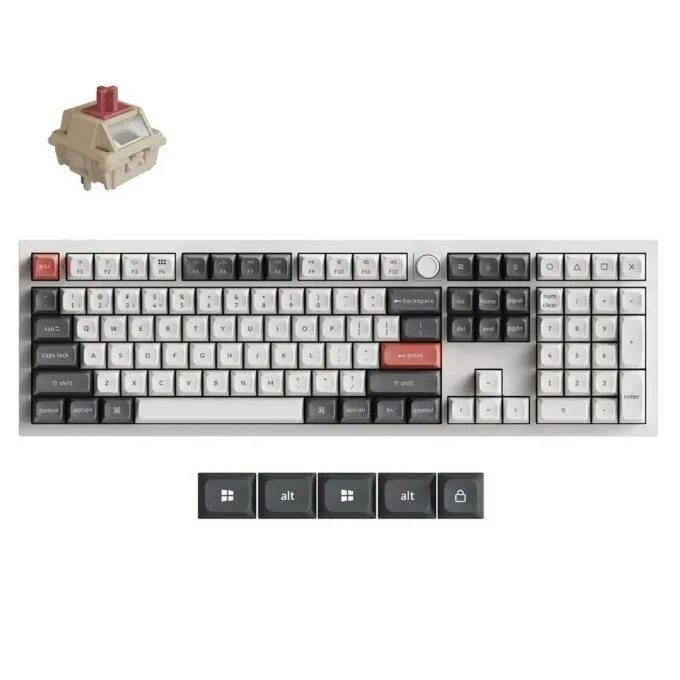 Keychron Q6 Ultra (Q6U-P1) ZMK RGB 8K Wireless Custom Mechanical Keyboard-Red Switch 100% US White — image 1