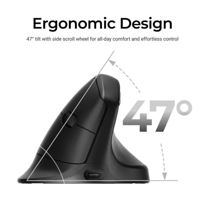 Keychron M5 (M5-A29) Wireless Ergonomic Vertical Mouse 1K Polling Rate Black — image 4