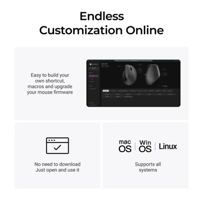 Keychron M5 (M5-A29) Wireless Ergonomic Vertical Mouse 1K Polling Rate Black — image 6