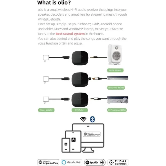 iEast Audiocast Oliostream 1 White Receiver Multiroom Audio WiFi+BT AirPlay2 — image 2