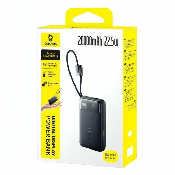 Baseus Powerbank 22.5W 20000mAh + Display EnerFill FC11  Black — image 5