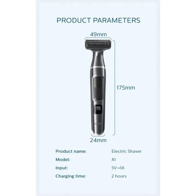 Enchen Body Hair Trimmer A1 USB-C 600mAh Black — image 5