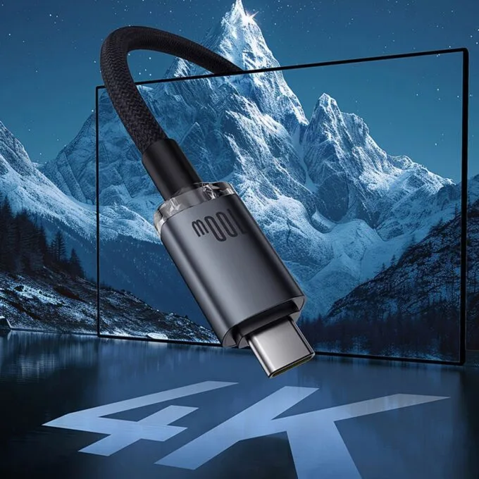 Baseus Crystal Shine USB 3.2 Full-Featured Fast-Charging Data Cable USB-C to USB-C 100W 1.5m 20Gb Cluster Black — image 3