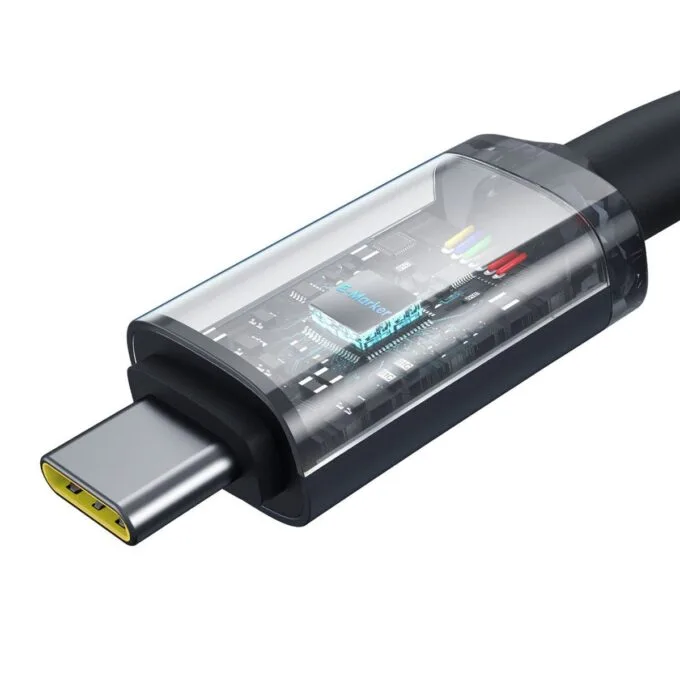Baseus Crystal Shine USB 3.2 Full-Featured Fast-Charging Data Cable USB-C to USB-C 100W 1.5m 20Gb Cluster Black — image 4