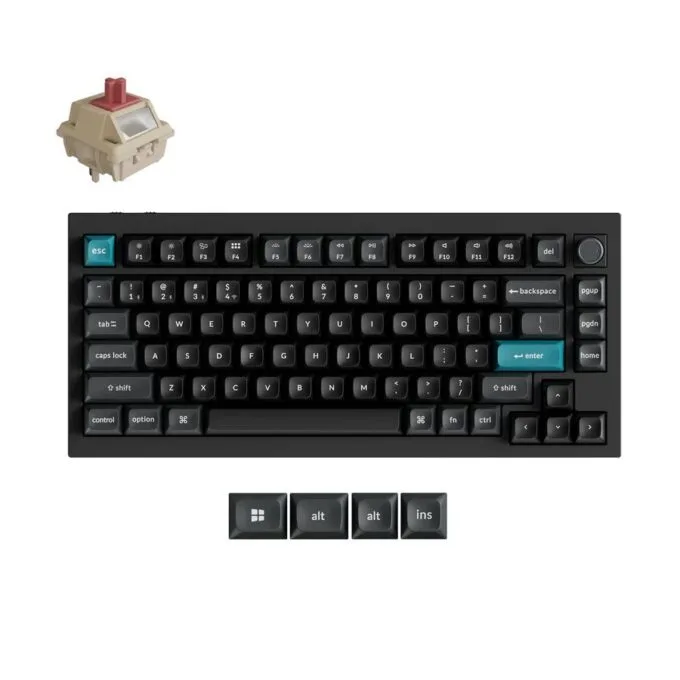 Keychron Q1 Ultra (Q1U-M1) ZMK RGB 8K Wireless Custom Mechanical Keyboard-Red Switch 75% US — image 1