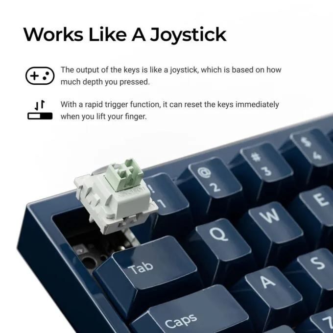 Keychron Q16 HE (Q16HW-J1) QMK Ceramic Custom Hall Effect  Keyboard RGB Lime Switch 65% US Blue — image 3