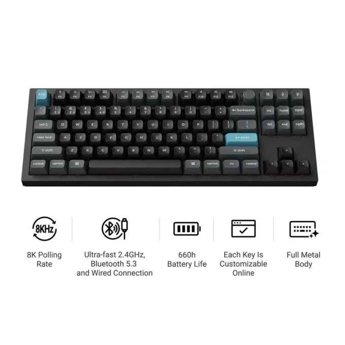 Keychron Q3 Ultra (Q3U-M4) ZMK RGB 8K Wireless Custom Mechanical Keyboard-Banana Switch 80% US — image 2