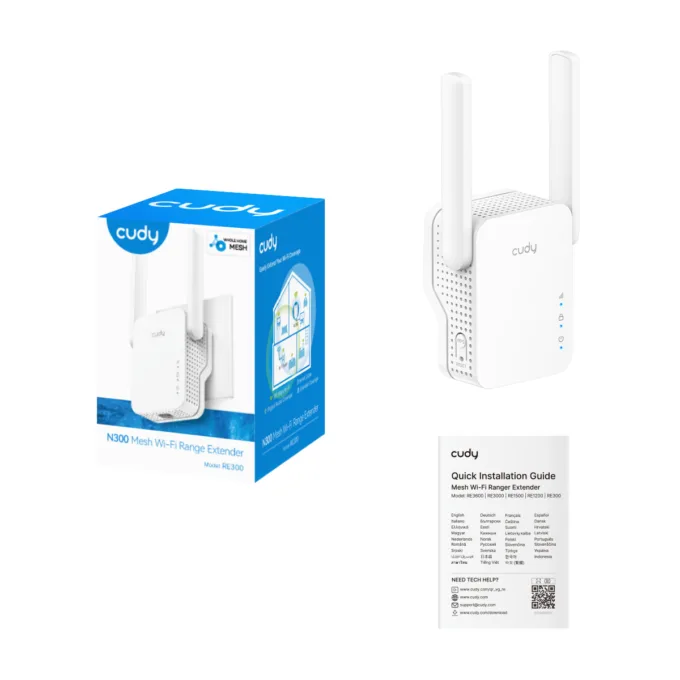 Cudy Extender Repeater N300 Wi-Fi Mesh RE300 UK Plug — image 4