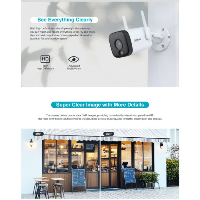 Dahua IP 5.0MP Wifi Bullet 2.8mm Dual Illumination HFW1539DTK1-SAW-IL — image 3