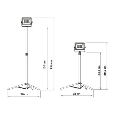 Rexer Floodlight with Tripod Mains Powered 4000k 1 x 50W / 5500 lms RX08050 — image 4