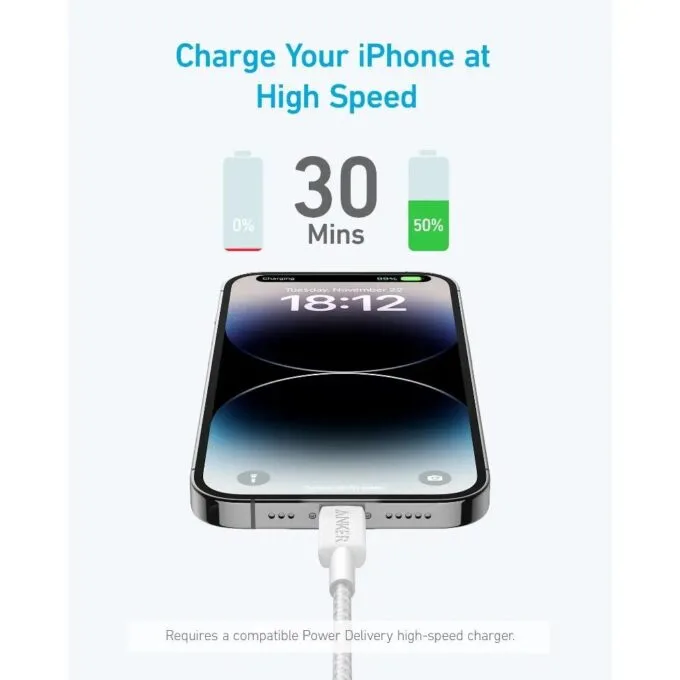 Anker Mobile Cable USB-C to MFI 1.8m 322 White — image 4