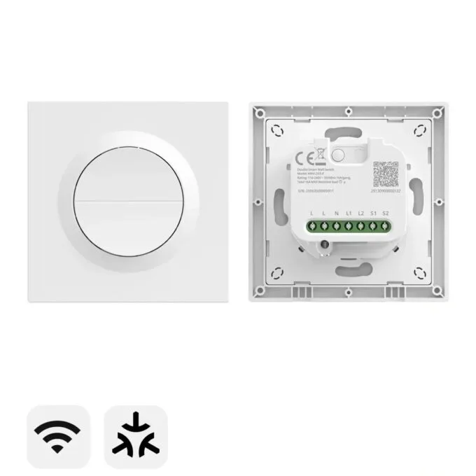 Sonoff Smart Wall Mechanical Switch 1-Button 2 Gang White With Matter — image 2