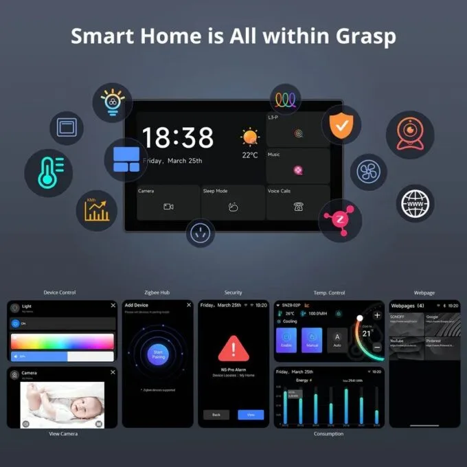 Sonoff Wifi Smart NS Panel Pro with Full Touch Display Grey 4.7Inch With Matter — image 3