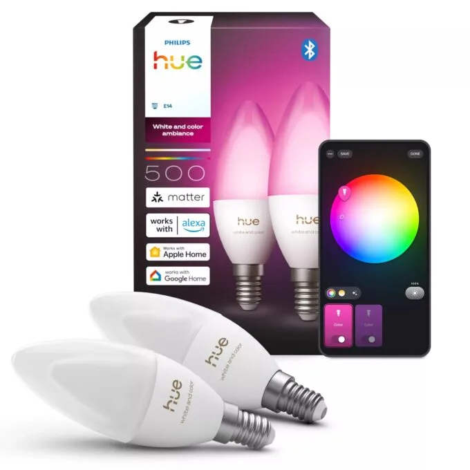 Philips Hue E14 3.7W RGBW B39 candle 2-pack — image 3