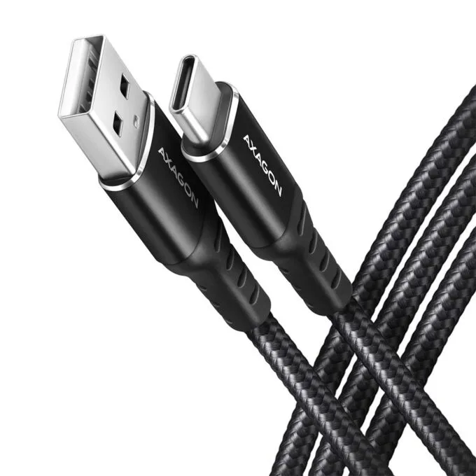 BUCM-AM10AB USB-C cable - USB-A, 1.0m USB 2.0, 3A, ALU, Black cover — image 1