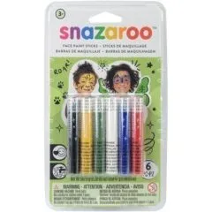 SNAZAROO FACE PAINTING CRAYON STICKS - RAINBOW - 6 PACK