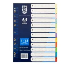 LION PAPER INDEX 12 COLOURS TAB 150gsm - NUMBERED