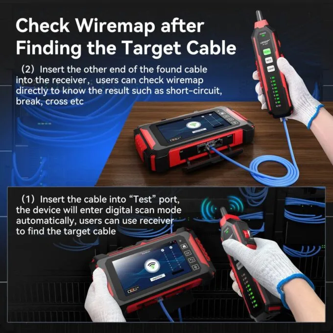 Noyafa Fiber & Network Tester with 150km OTDR, Full-protocol Network Analysis, PoE Testing, Ethernet Cable Verification, Multimeter NF-8607 — image 13