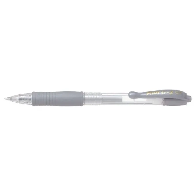 PILOT G-2 METALLIC - GEL INK ROLLERBALL - SILVER - MEDIUM TIP (0.7MM) — image 1