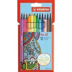 STABILO PEN 68 WALLET OF 12 PCS