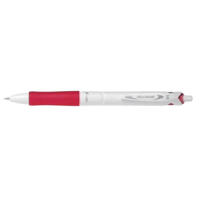 PILOT ACROBALL PURE WHITE POINT PEN MEDIUM RED — image 1
