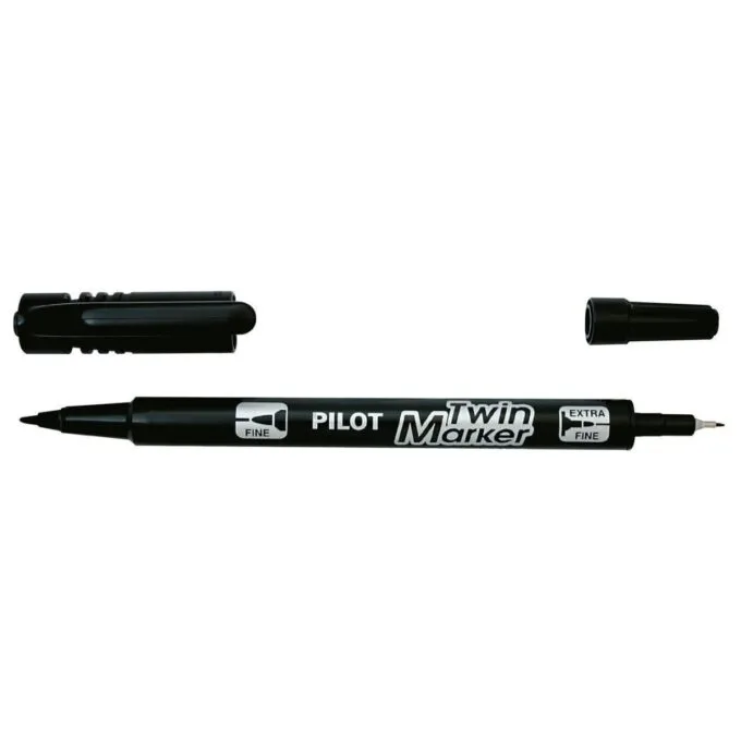 PILOT TWIN MARKER EXTRA FINE / FINE TIP BLACK BEGREEN — image 1