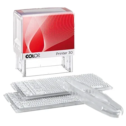 COLOP PRINTER 30/2 SET 02 WHITE PAD - BLACK - BLISTER — image 1