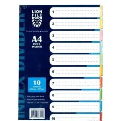 LION PAPER INDEX 10 COLOURS TAB 150gsm