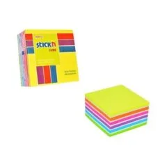 STICK N 76X76mm 400SHEETS/CUBE NEON & PASTEL MIXED