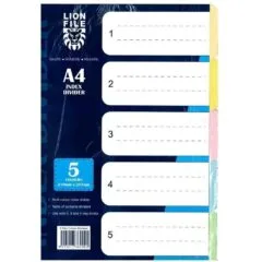 LION PAPER INDEX 5 COLOURS TAB 150gsm