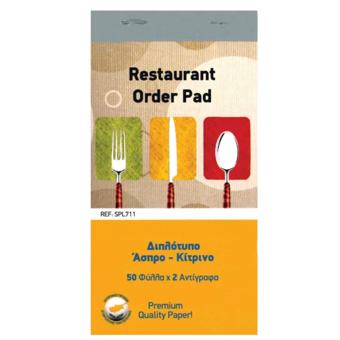 RESTAURANT ORDER PAD 50 SHEET 2-PLY NCR — image 1