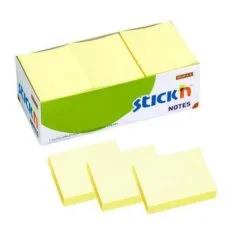 STICK' N: 38X50MM 100 SH/PAD YELLOW 12 PAD BOX