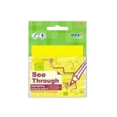 STICK N CLEARNOTE 79X76MM YELLOW