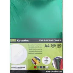 CERRATUS A4 PVC COVER 200MIC GREEN 100PCS BOX