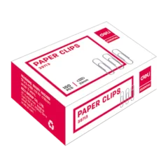 DELI NICKEL PLATED PAPER CLIPS 50MM 100 PCS PER